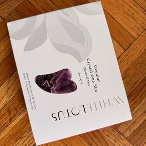 White Lotus Amethyst Gua Sha Stone – Genuine Crystal Facial Massage Tool